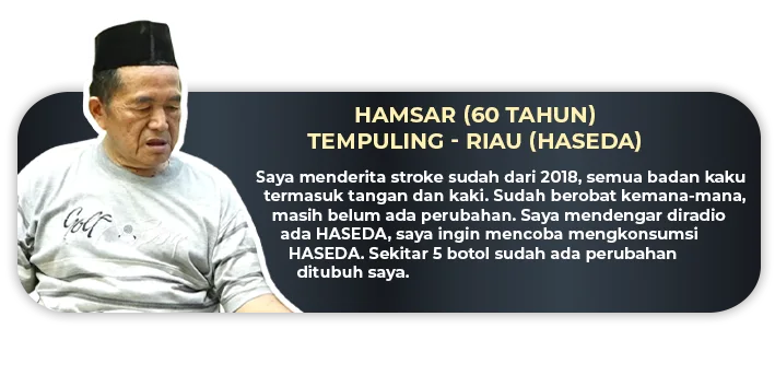 Testimoni Hamsar Dari Tampuling-Produk Haseda