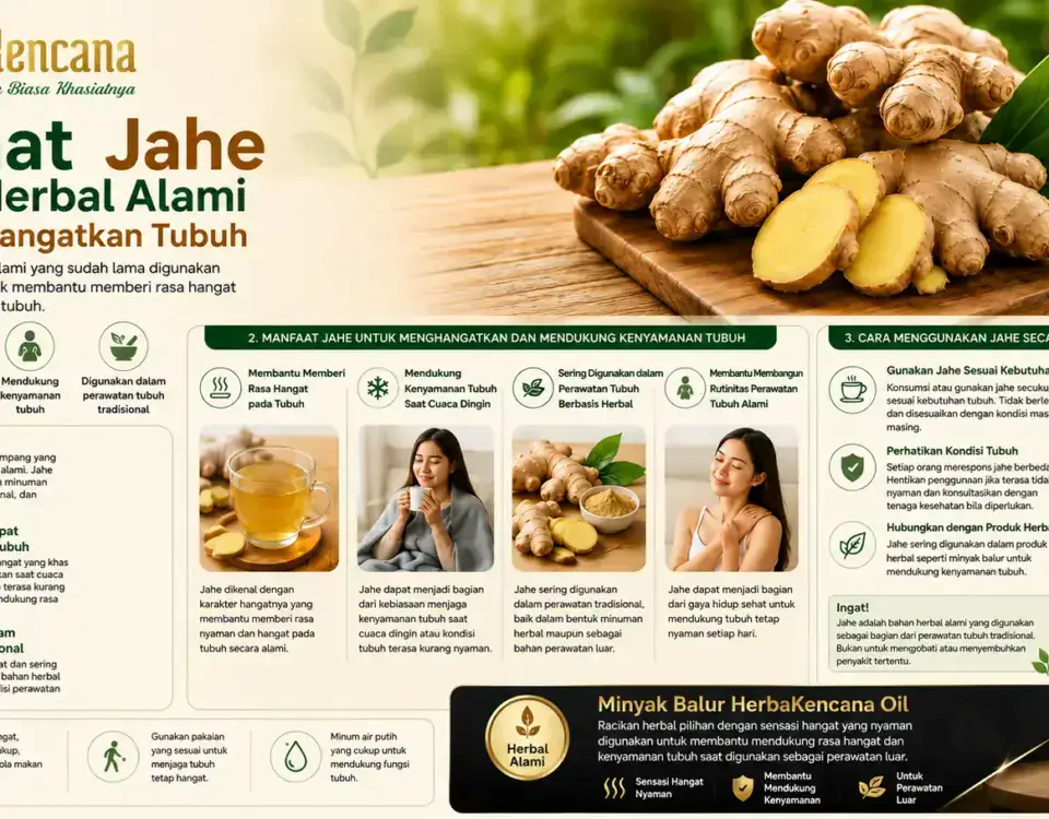 manfaat jahe sebagai herbal alami untuk membantu menghangatkan tubuh dan mendukung kenyamanan tubuh harian.
