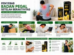 penyebab badan pegal setelah beraktivitas dan cara membantu meredakannya dengan perawatan luar menggunakan Minyak Balur HerbaKencana.