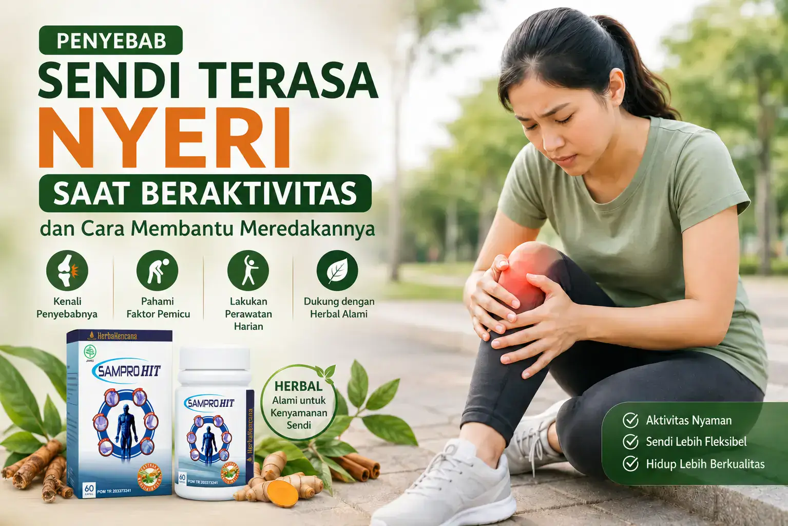 sendi terasa nyeri saat beraktivitas dengan produk Samprohit Herbakencana sebagai pendukung kenyamanan sendi