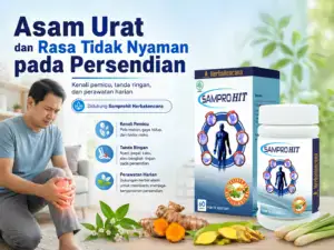 Asam urat dan rasa tidak nyaman pada persendian dengan dukungan Samprohit Herbakencana untuk perawatan harian