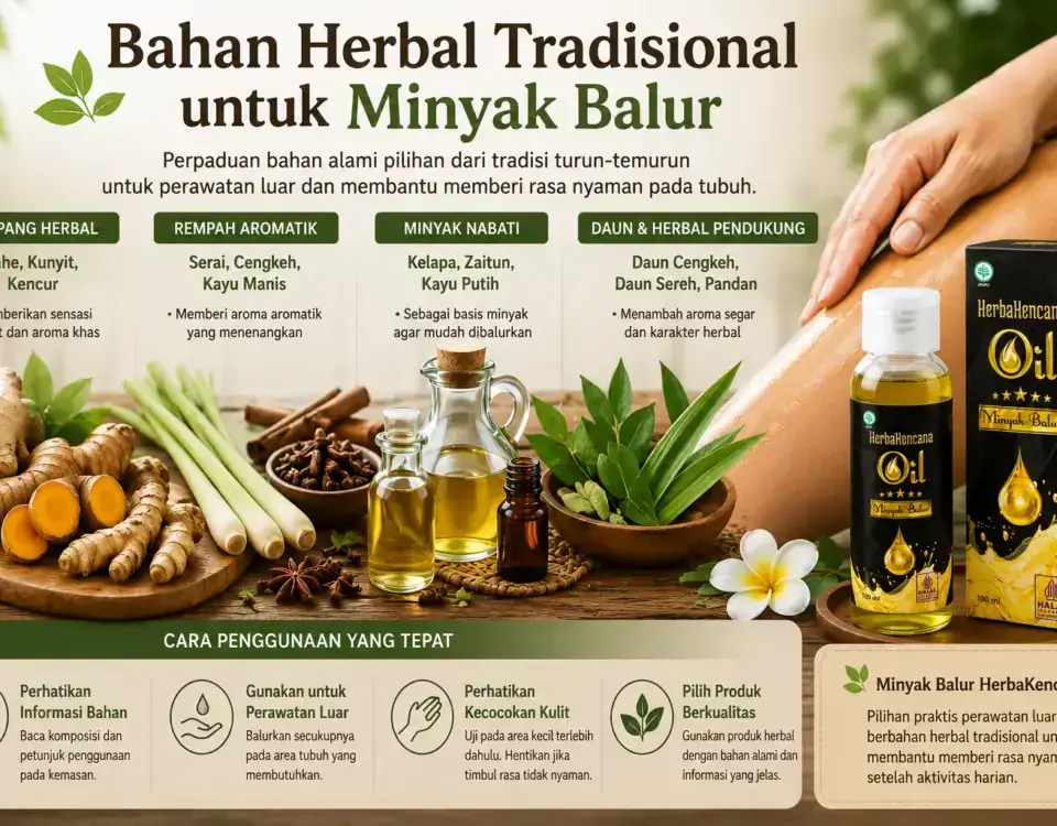 Minyak Balur Herbakencana 100 ml minyak herbal tradisional untuk pegal linu dan nyeri otot