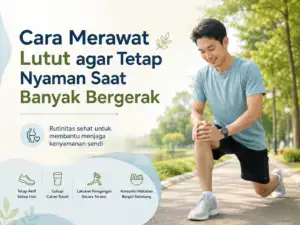Pria melakukan peregangan untuk merawat lutut agar tetap nyaman saat banyak bergerak