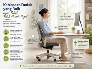Kebiasaan duduk yang baik agar tubuh tidak mudah pegal saat bekerja di depan komputer