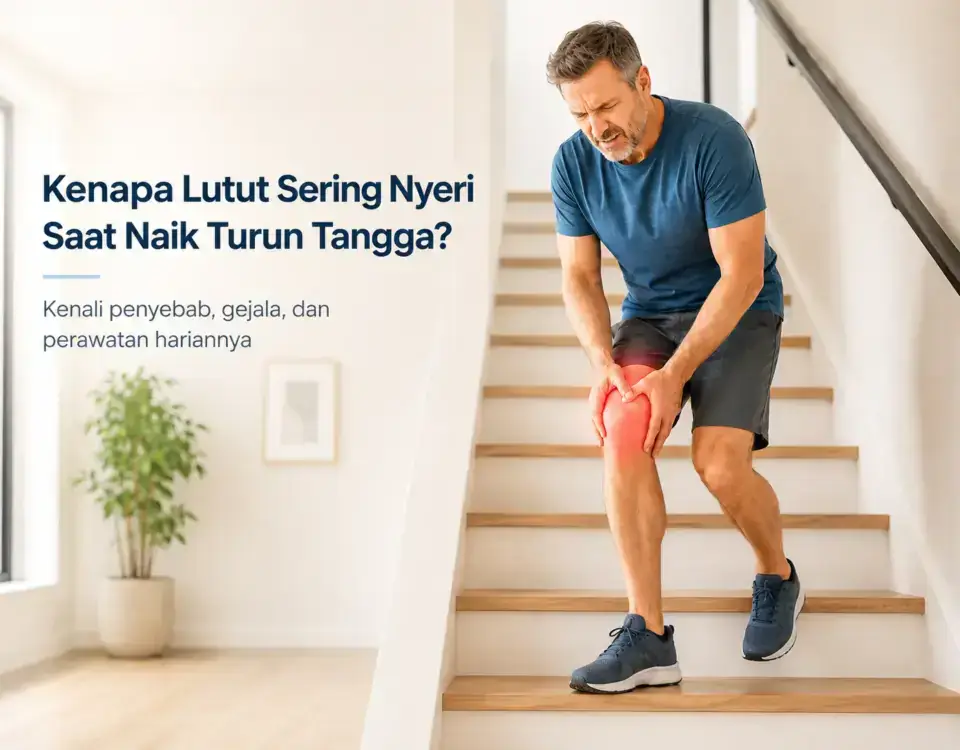 Pria mengalami nyeri lutut saat naik turun tangga