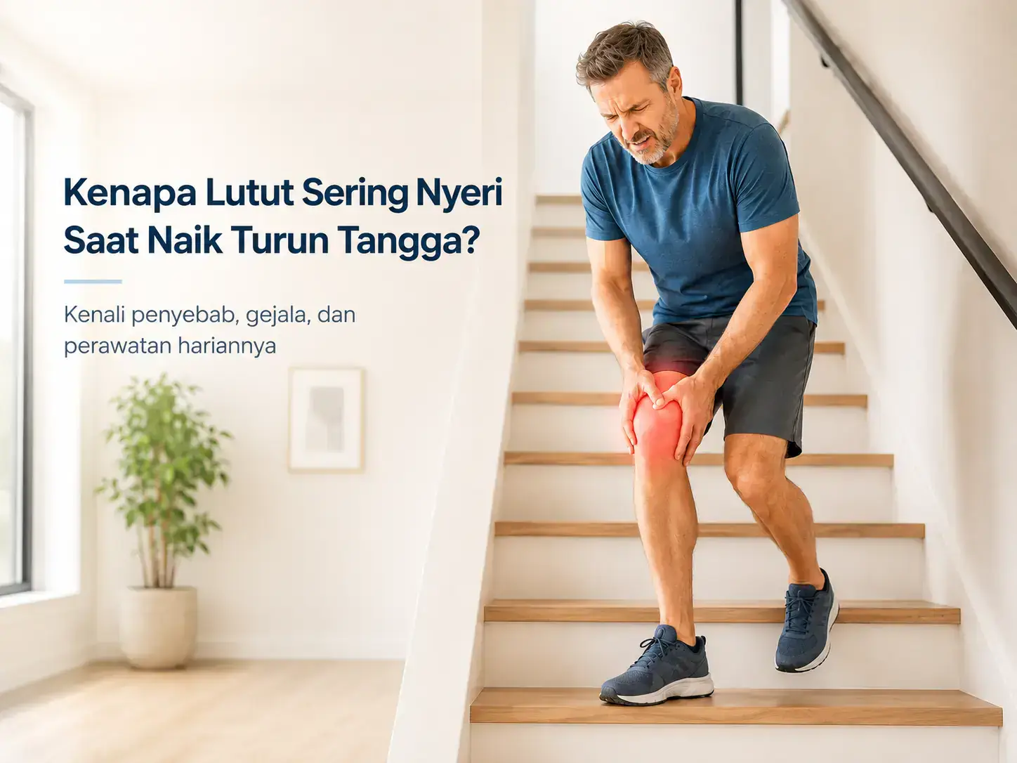 Pria mengalami nyeri lutut saat naik turun tangga