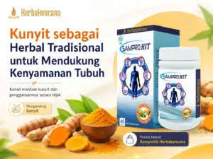 Samprohit Herbakencana dengan kandungan kunyit sebagai herbal tradisional untuk mendukung kenyamanan tubuh