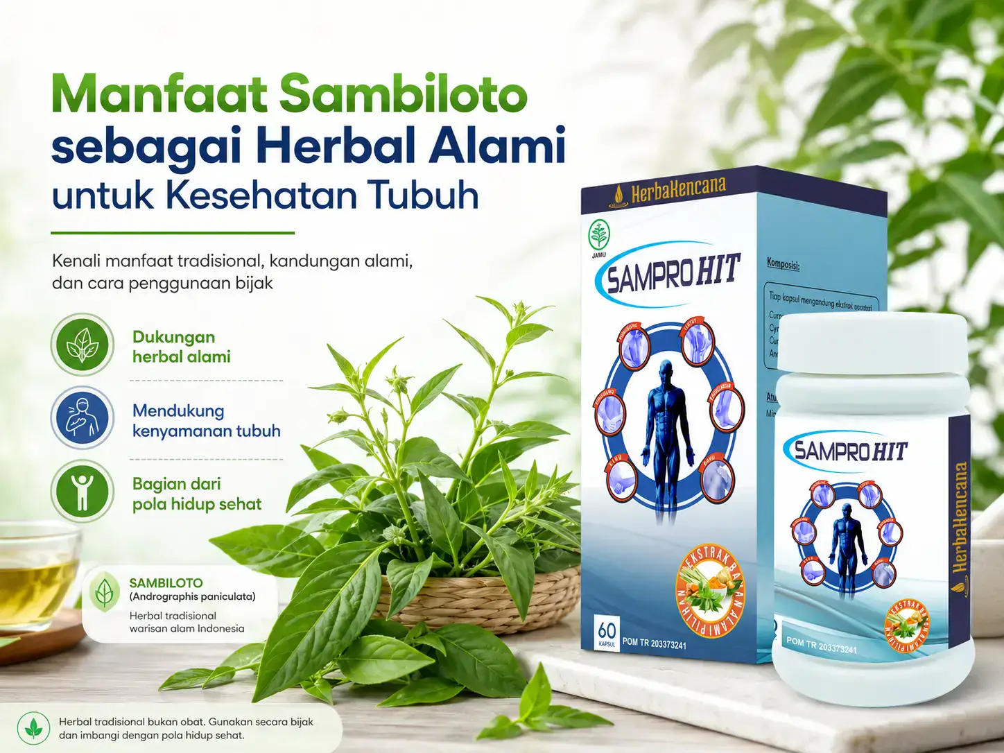 Manfaat sambiloto sebagai herbal alami untuk kesehatan tubuh dengan dukungan Samprohit Herbakencana