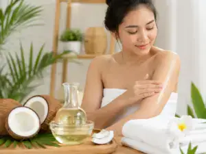 Minyak kelapa dalam perawatan kulit dan tubuh secara alami untuk membantu menjaga kelembapan kulit