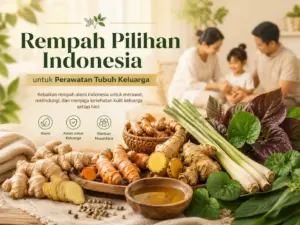 Rempah pilihan Indonesia untuk perawatan tubuh keluarga seperti jahe, kunyit, temulawak, sereh wangi, dan sirih merah