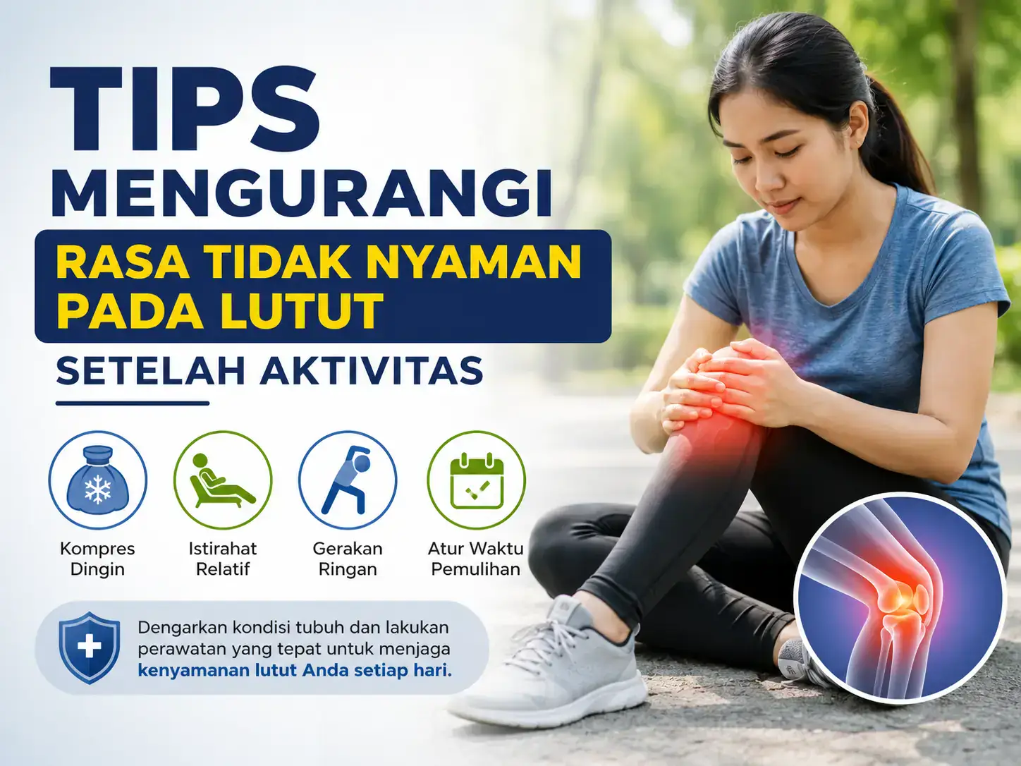 Tips mengurangi rasa tidak nyaman pada lutut setelah aktivitas