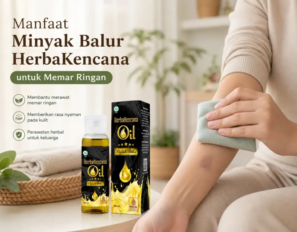 Minyak Balur HerbaKencana untuk memar ringan setelah kondisi stabil dan kulit tetap utuh