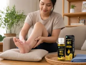 Minyak Balur HerbaKencana untuk bengkak ringan pada kaki setelah kondisi mulai stabil dan kulit tetap utuh