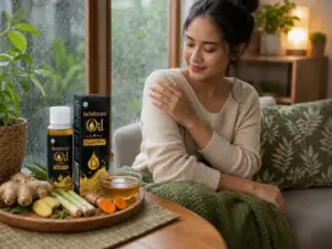 Minyak Balur HerbaKencana untuk cuaca dingin dengan bahan herbal dan perawatan bahu