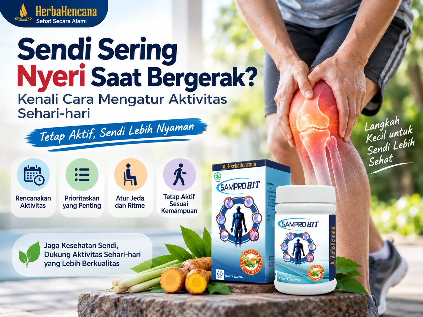 Sendi sering nyeri saat bergerak dan cara mengatur aktivitas sehari-hari dengan SamproHit HerbaKencana